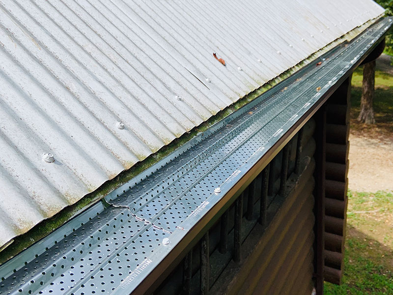 silver gutters on metal roof golena mo